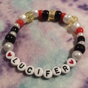 '♡Lucifer♡' Inspired Hazbin Hotel Handmade Kandi Beaded Bracelet